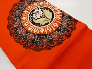 丸文に花葉模様名古屋帯